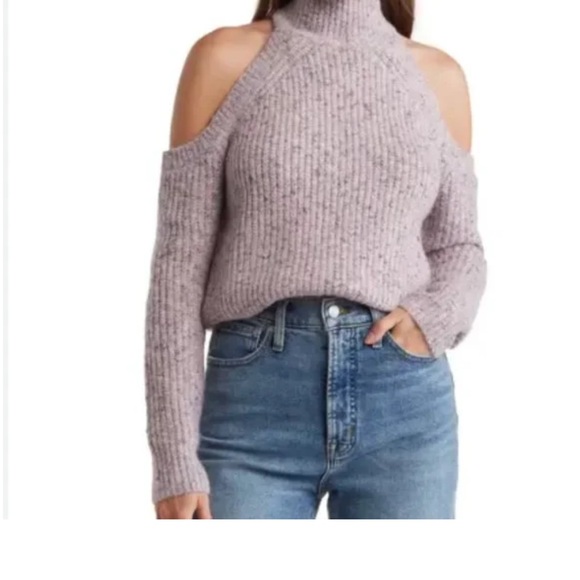 ASTR the Label X Revolve Cold Shoulder Sweater LAVENDER  Wool Blend - Picture 2 of 4